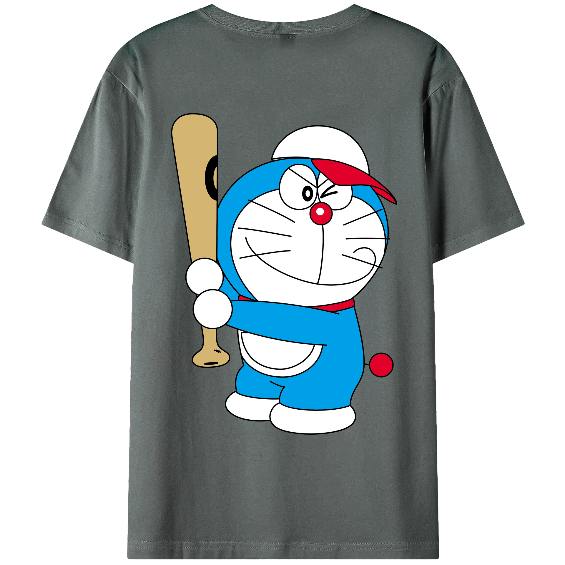 （画像用） ドラえもん Doraemon 綿100％ メンズ半袖Tシャツ（バックプリント） 通気性